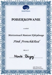 Mistrzostwa Manikiuru Hybrydowego Pink French & Red - "Wyróżnienie"